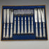 British antique silver plated cutlery set 6x2 Albany pattern in tray